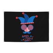 April Fools Day Banner Backdrop Porch Sign 47 x 71 Inches Holiday Banners for Room Yard Sports Events Parades Party