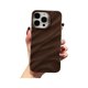 thumbnail image 1 of wonima44 Compatible with iPhone 12 Pro Max Case, Cute Wave Water Ripple Pattern Case for Girls Women, Slim Satin Glossy Soft Silicone TPU Bumper Shockproof Protective Phone Cover - Dark Brown, 1 of 1