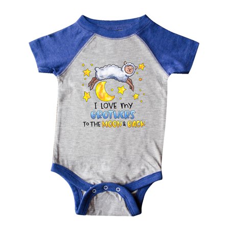 

Inktastic I Love my Brothers to the Moon and Back Cute Sheep Gift Baby Boy or Baby Girl Bodysuit