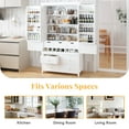 thumbnail image 4 of Harper & Bright Designs Freestanding Kitchen Pantry Organizers with Storage Set, Tall Kitchen Hutch Cabinet with Door and Drawers & Shelves, White, 4 of 16