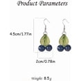 thumbnail image 6 of Acrylic Cute Cherry Dangle Drop Earrings for Women Silver Plated Resin Green Leaf Sweet Lovely Food Fruit Tassel Dangling Earring Lightweight Chic Fish Hook Christmas Xmas Fall Holiday Jewelry, 6 of 10