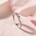 thumbnail image 4 of Eclet Jewels 1.2 Ct Lab Diamond Round Cut Wedding Ring - 14K White Gold Plated Rings -Criss Cross Engagement Wedding Overlapped Diamond Ring - Proposal Delicate Rings - Causal Stacking Rings for Her, 4 of 8