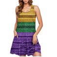 thumbnail image 4 of Robe Mardi Gras pour Femmes, Robe de Fête Tendance d'Été 2025 à Thème Carnaval, Robe Midi Sans Manches à Col en V, 4 of 5