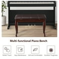 thumbnail image 6 of Costway Solid Wood Piano Bench PU Leather Keyboard Seat Storage Brown, 6 of 11
