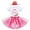 Hot Pink One, variant on FYMNSI Baby Girl First Birthday Outfit Flower Theme Cotton Short Sleeve Romper Tutu Tulle Skirt Crown Headband 3pcs Set 1Y Pink Flower