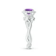thumbnail image 3 of ANGARA Natural 0.8 Ct. Amethyst with Diamond Halo Ring in 14K White Gold for Women (Ring Size: 11), 3 of 10