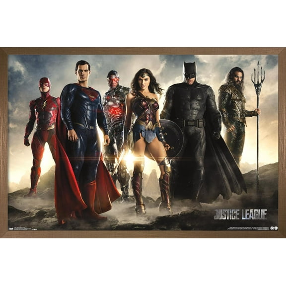 DC Comics Movie - Justice League - Group Wall Poster, 14.725" x 22.375", Framed