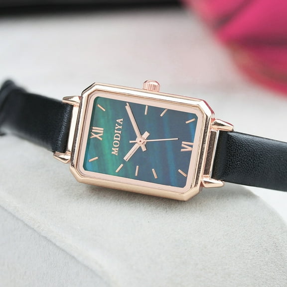 Ausyst Watch for Women Light Luxury Retro Temperament Ladies Watch Malachite Green Square Ladies Watch