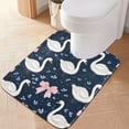thumbnail image 6 of 2 Piece Soft Bathroom Rug Set Swans and Pink Bows Bath Mat and U-Shaped Toilet Contour Rug (16"x24"+20"x24"), 6 of 6
