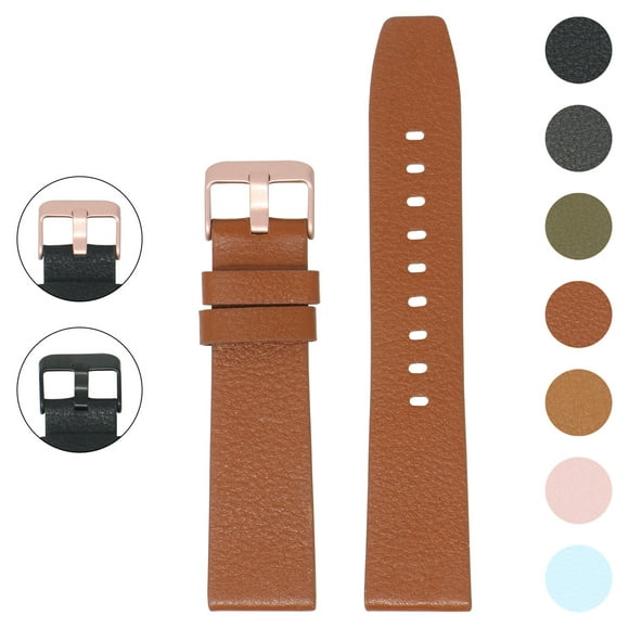 StrapsCo Bracelet de Montre en Cuir Texturé pour Fitbit Versa & Versa 2