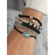 thumbnail image 2 of Bohemian Stretch Beads Bracelets Multilayer Evil Eye Hamsa Hand Bracelet Boho Charms Stretch Stackable Bracelet Handmade Multicolor Crystal Beaded Luc, 2 of 3