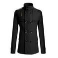 thumbnail image 1 of Abrigo de lana para hombre Chaqueta cálida con doble botonadura y protección contra el frío, 1 of 3