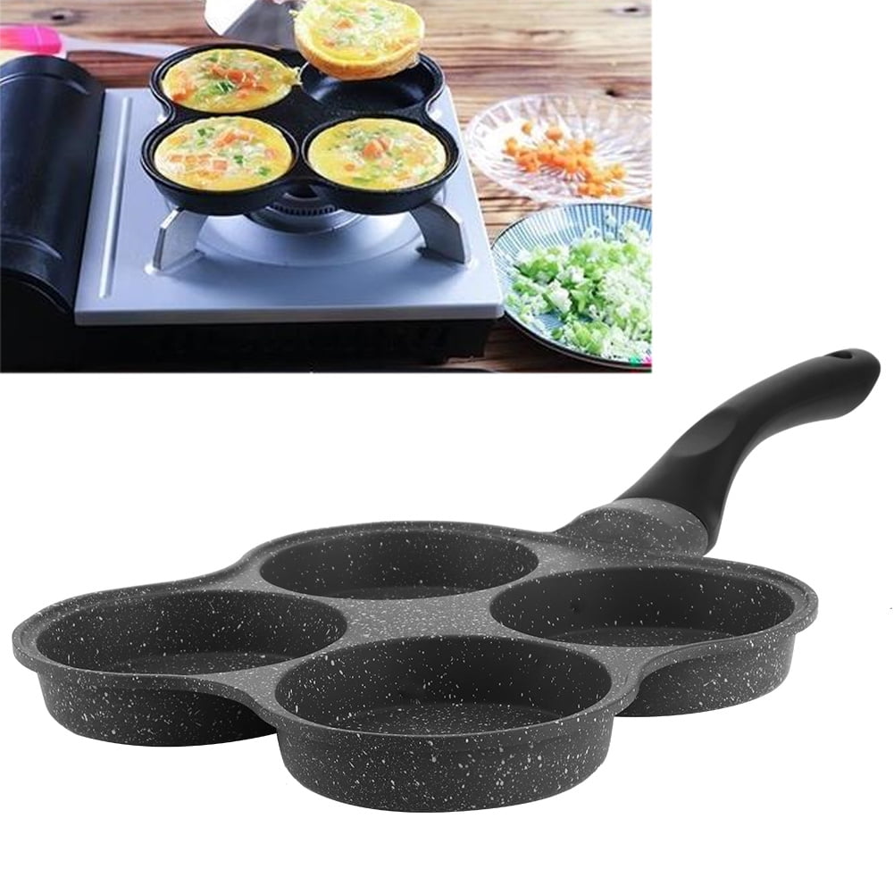 Frying Pan,Non‑Stick Aluminum 4‑Hole Pancake Omelet Eggs Pan Frying Pot Breakfast Maker Kitchen Utensil 