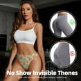 thumbnail image 4 of Thongs for Women - flowers leaves pattern No Show Seamless Womens Thongs Underwear, Soft Stretch G String Thongs for Women,Cuteness Ladies Thong Bikini Panties Briefs, 4 of 5