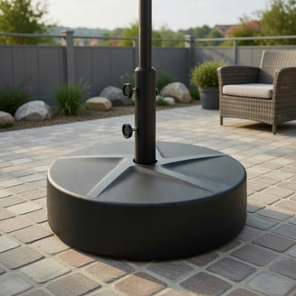 clearance patio umbrella stand HERA'S PALACE 15ft Umbrella, Base Included, Rectangular, Beige Construction Crafted of All LAGarden Deck Umbrella Mount Holder