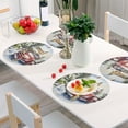 thumbnail image 6 of Ryvnso Truck in Chritmas Round Plate Mats Dining Table Placemat Set of 4 for Holiday Decoration, 6 of 7