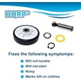 thumbnail image 4 of HQRP 2-Pack Drum Roller Wheel w/Shaft Replacement for Maytag 303373K WP12001541 12001541 312948, 4 of 7