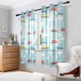 thumbnail image 2 of Yayeee Window Curtains Light Filtering 63"x52" Grommet Panel Pair Home Living Room Decor, Blue Trains Pattern, 2 of 7