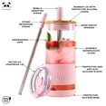 thumbnail image 2 of Vasos de vidrio Pandaloo con tapas y pajitas 600 ml Tender Pink, 2 of 7