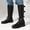 Black, variant on Men's Casual Winter Cowboy Boots, Soft Comfortable Mid-Calf Low Heel Boots, Fashionable Buckle Strap, Supportive Fabric for Joint Relief, Ideal for Outdoor and Everyday Wear Black