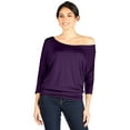 thumbnail image 6 of Dolman Tops for Women Sexy Off The Shoulder Tops Banded Waistband Shirts 3/4 Sleeves Regular and Plus Size Tops, 6 of 6