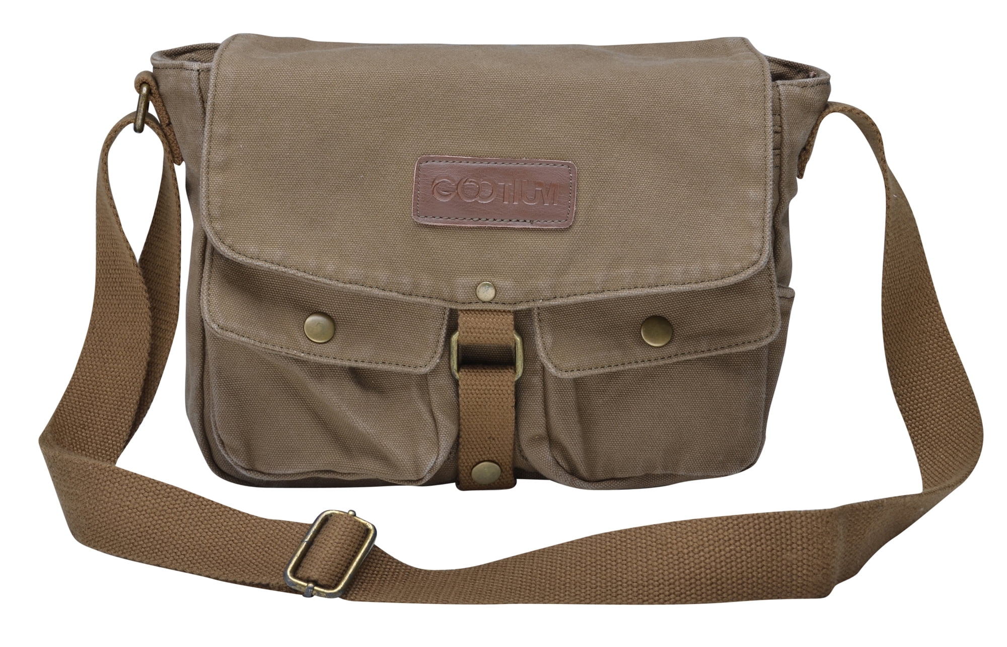 Gootium - Gootium Vintage Canvas Messenger Bag Men’s Shoulder Bag Cross Body Bag, Army Green ...