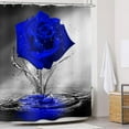 thumbnail image 4 of Blue Rose Shower Curtain for Bathroom, Elegant Blooming Floral with Dew Spring Flower Reflection on Water Modern Romantic Valentine''s Day Bathroom Decor Shower Curtains Set with 12 Hooks69X84 Inches, 4 of 6
