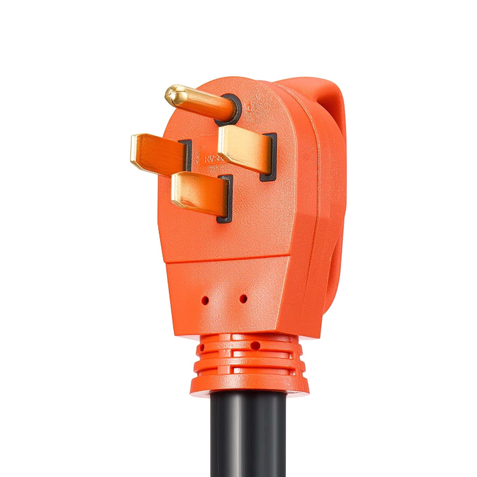 VEVOR 100 FT RV Extension Cord, 50 Amp, 125V 7500W Heavy Duty STW 6/3 + 8/1 Gauge Wire, NEMA 14-50P Male NEMA 14-50R Female Plug, with LED Indicator, Handle, 15A Adapter, for RV Trailer, ETL Listed