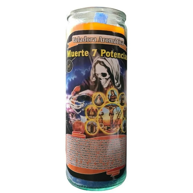 Veladora Santa Muerte 7 Potencias Parafina Aroma Siete Color