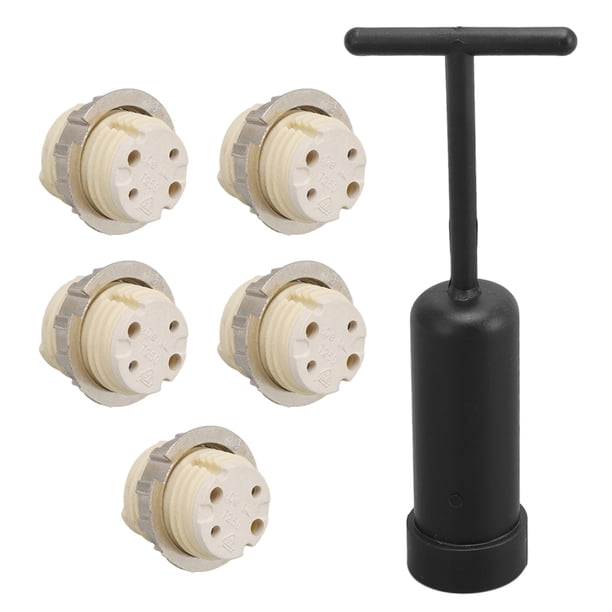 G9 Ceramic Lamp Holder With Removal Tool - 5Pcs Zinc Alloy Base Sockets For Halogen, LED, CFL Bulbs