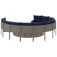 thumbnail image 3 of vidaXL Canapé de Jardin avec Coussins Rond Gris Poly Rotin, 3 of 5