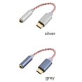thumbnail image 3 of Amplificador de auriculares HIFI USB tipo C a adaptador de audio para auriculares de 3,5 mm, decodificador digital de 32 bits y 384 KHz, convertidor auxiliar plateado, 3 of 4
