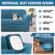 thumbnail image 2 of 4 piezas de fundas de sofá de terciopelo grueso para sofá de 3 cojines, fundas de sofá de alta elasticidad, protector de muebles, funda de sofá de lujo para perros, lavable a máquina (sofá, gris), azul pavo real, mediano-XL, 2 of 4