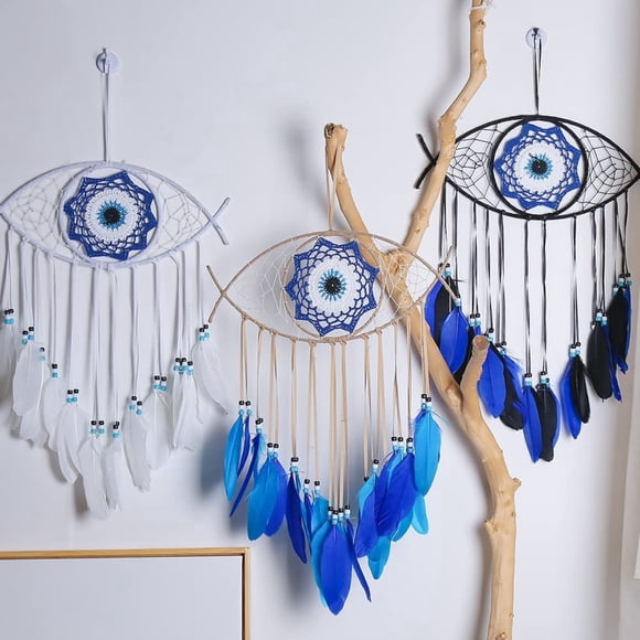 Evil Eye Dream Catchers for Bedroom Hand-Woven Macrame Dreamcatcher Wall Hanging Home Decor Good Luck Blessing Gift,3