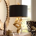 thumbnail image 2 of Pacific Coast Lighting Tribal Impressions 33" Tour de Lampe de Table en Résine en Or, 2 of 2