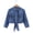 Blue plus size denim jacket a1, variant on thefmos Women Plus Size Summer Fall Collared Long Sleeve Knot Front Denim Casual Crop Top Blazer Jacket Trendy Streetwear Office Outwear Loose Fit Fashion Tops, Light Blue S