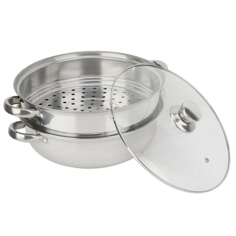 Stainless Steel Steamer Pot For Cooking 2-tier Steaming Pot With Ear For  Dumplings Vegetables Dishes