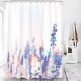 thumbnail image 5 of Lavender Shower Curtain, Purple Lavender Floral Shower Curtain Set, Watercolor Plant Leaves Flower Shower Curtains for Bathroom, Waterproof Fabric with 12 Hooks, 72 x 72 Inches, 5 of 6
