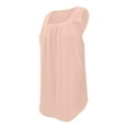 thumbnail image 5 of BYHONG Women's Loose Pleated Square Neck Tank Top Summer Sleeveless Vest Blouse, Plus Size Casual Top for Women Pink XL, 5 of 6
