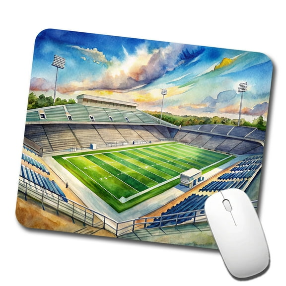 Football Game Field As Seen From Stadium Stands Watercolor Mouse Pad Low Profile Gaming Mat