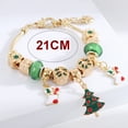 thumbnail image 2 of Pulsera navideña para mujer, pulsera colgante con dije de cuentas navideñas, pulsera de cadena de serpiente, regalo de joyería navideña, 21 cm, 2 of 7