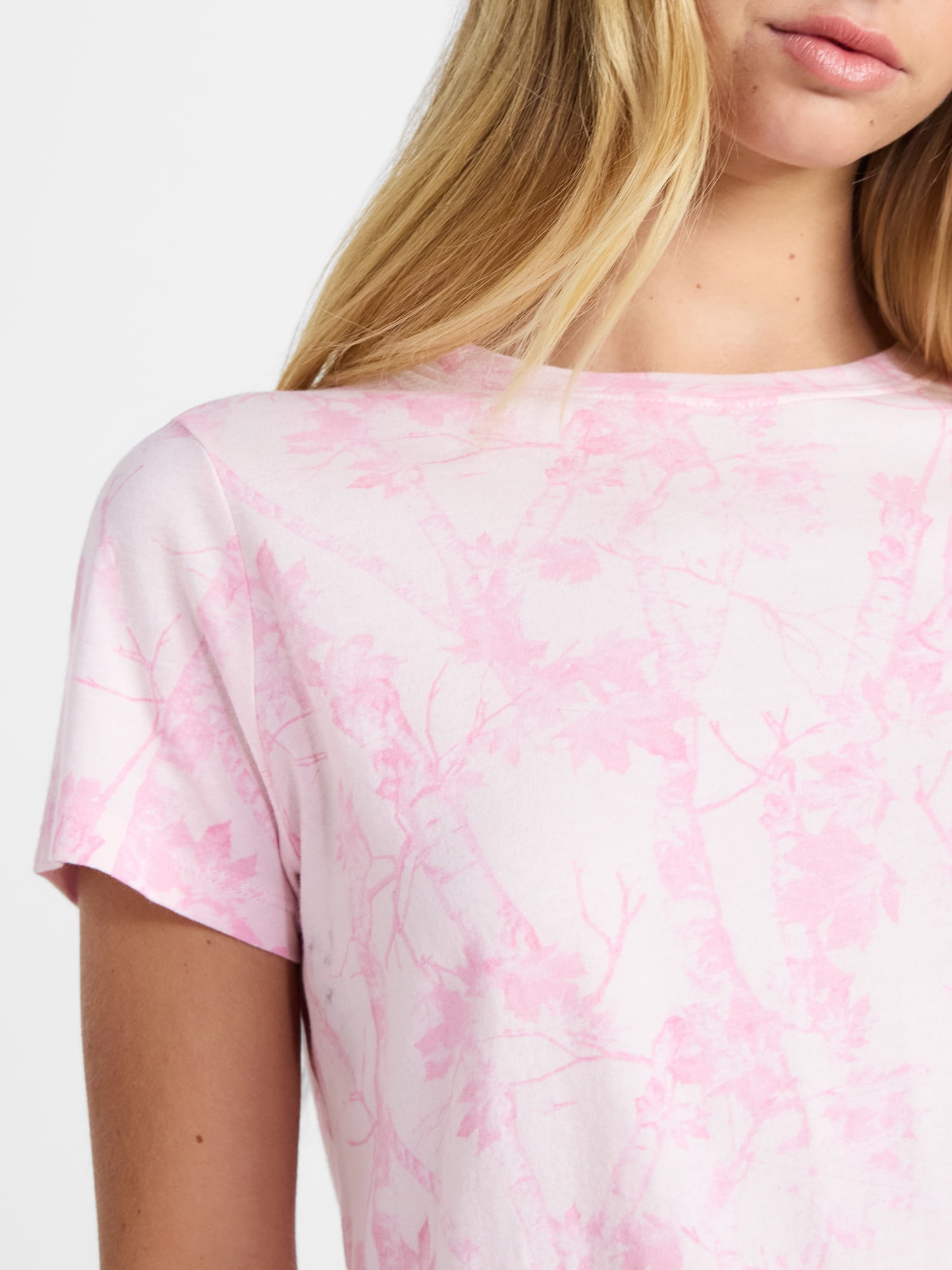No Boundaries Cropped Cotton Tee with Short Sleeves, Women’s XXS-XXL