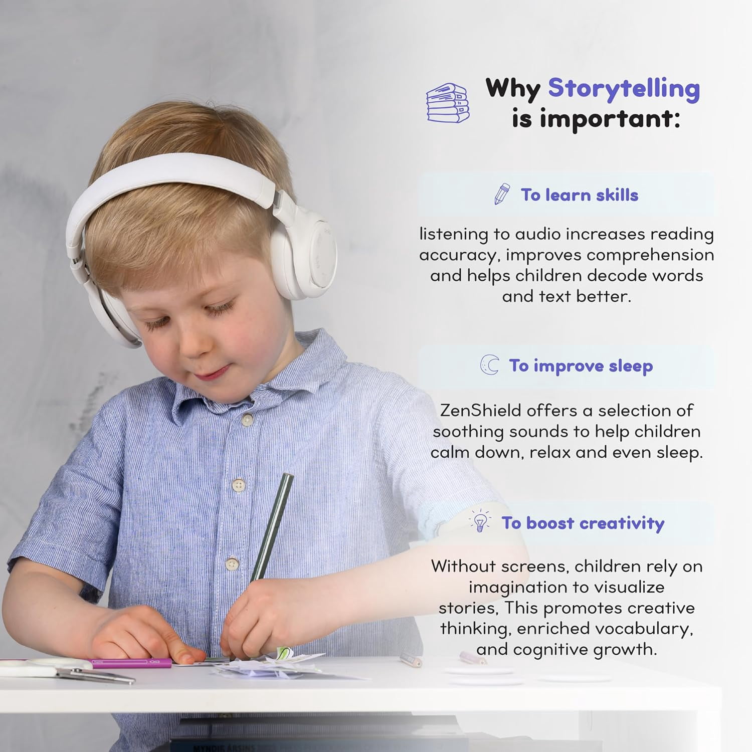 Disney StoryPhones Storytelling Foldable Bluetooth Kids Headphones, Intro Bundle with Mickey Mouse Story Disk Rose Pink