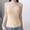 Beige, variant on Short Sleeve Tops Solid Color Ribbed Texture Adjustable Strap Camisole Sleepwear Innerwear