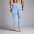 thumbnail image 5 of WTOBBY Men's Casual Drawstring Cuffed Pants with Pockets, Soft Home Sleepwear Lounge Pajama Bottoms for Relaxation, Comfortable Fit,Light Blue M, 5 of 8