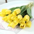 thumbnail image 1 of 30 Pcs Tulips Artificial Flowers Faux Tulip Stems Real Feel PU Tulips for Easter Spring Wreath Wedding Bouquet Centerpiece Floral Arrangement Cemetery Table Décor 14" Tall, 1 of 6