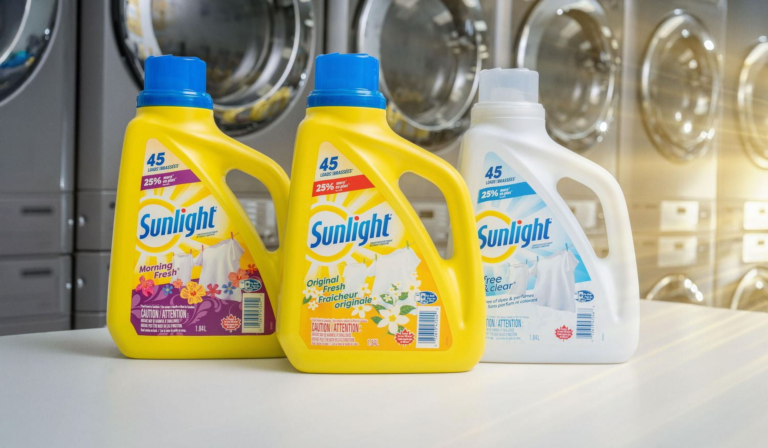 Sunlight frais du matin, détergent à lessive liquide concentré, 1,84 l, 45 brassées 1 bouteille, 1,84 litres