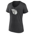 thumbnail image 2 of Women's Charcoal Cleveland Guardians Monochrome V-Neck T-Shirt, 2 of 3