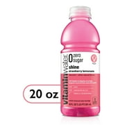 vitaminwater zero sugar shine, electrolyte enhanced water, strawberry lemonade, 20 fl oz