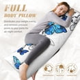 thumbnail image 4 of Naloa Blue Flying Butterflies Super Soft 20x60 Body Pillow Case,Long Side Hidden Zipper（PILLOWS ARE NOT INCLUDED）, 4 of 6